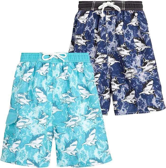 quad seven 男童印花泳裤(2 件装)